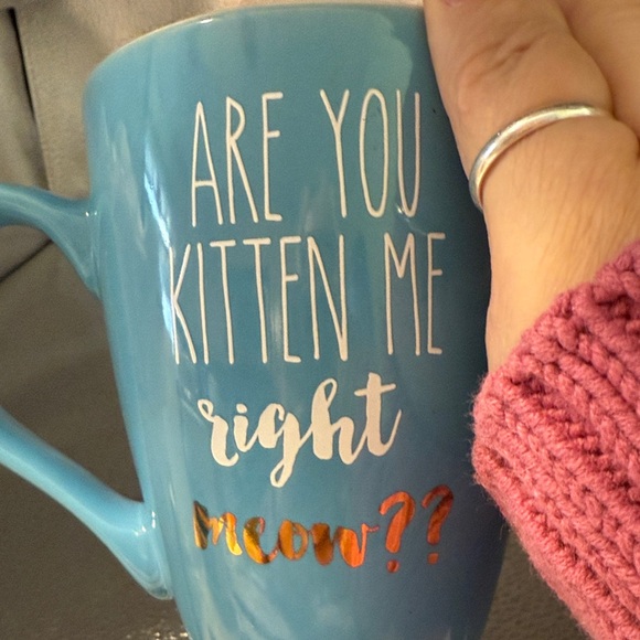 Blue Ceramic Mug with Fun Text - Picture 2 of 12